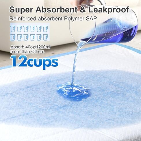 Upgraded 4XL 36"x36" 6 Layers Dog Pee Pads, Ultra Absorbent Pee Pads, Absorb up to 12 Cups, Leak-Proof & Quick Dry Puppy Pads for Puppy,Surgery, Older,Cats, Rabbits,30 Counts in Kuwait