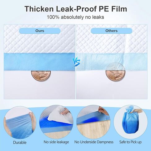 Upgraded 4XL 36"x36" 6 Layers Dog Pee Pads, Ultra Absorbent Pee Pads, Absorb up to 12 Cups, Leak-Proof & Quick Dry Puppy Pads for Puppy,Surgery, Older,Cats, Rabbits,30 Counts in Kuwait