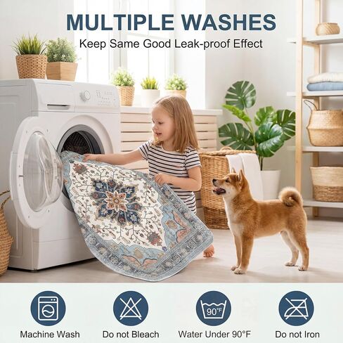 Washable Pee Pads for Dogs,Great Urine Absorbent Reusable Puppy Training Pads,Waterproof,Leak-Proof & Non-Slip Potty Pads for Whelping,Crate，Playpen，Bed.(Green Floral, 18" x24" ) in Kuwait