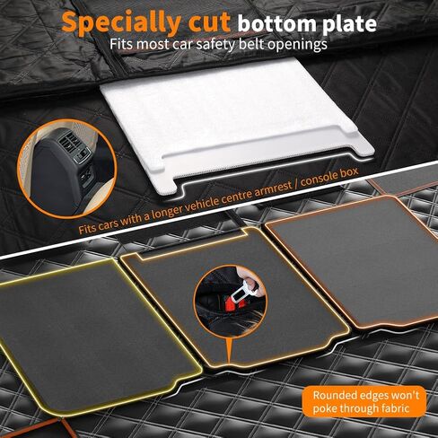 KYG Back Seat Extender for Dogs, Hard Bottom Dog Car Seat Cover for Back Seat Waterproof with Mesh Window and Storage Pocket, Dog Hammock for Cars & SUVs in Kuwait
