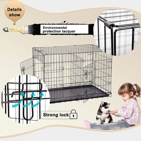 BestPet جديد القط الكلب قفص بيت الكلب للطي قفص سلك معدني مع مقسم (48 ") in Kuwait