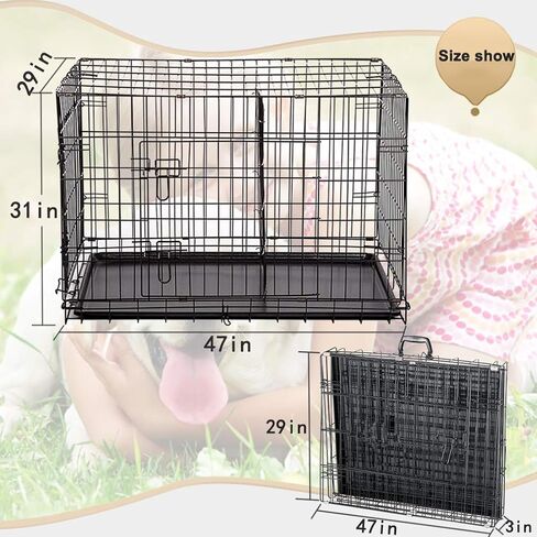 BestPet جديد القط الكلب قفص بيت الكلب للطي قفص سلك معدني مع مقسم (48 ") in Kuwait