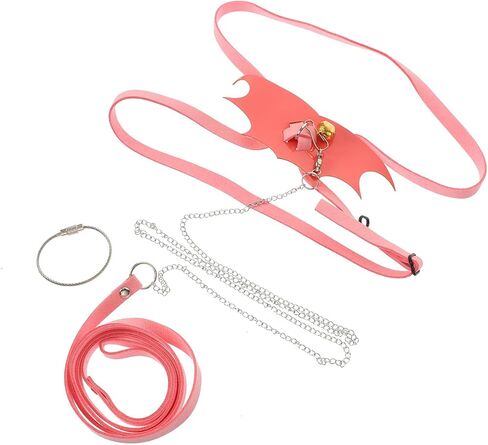 GANAZONO Bearded Dragon Leash and Harness Set Wear-Resist Gecko Traction Rope Medium Pink for Reptile Outdoor Walking and Training in Kuwait
