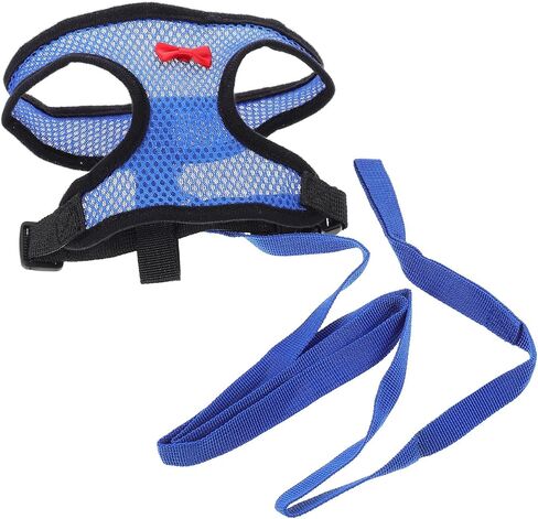Breathable Chicken Harness Leash Set Adjustable Mesh Vest with Bow Tie Small Blue for Poultry Walking and Training Random Color in Kuwait