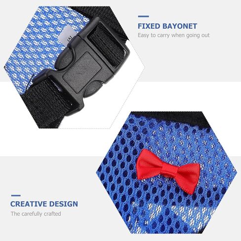 Breathable Chicken Harness Leash Set Adjustable Mesh Vest with Bow Tie Small Blue for Poultry Walking and Training Random Color in Kuwait
