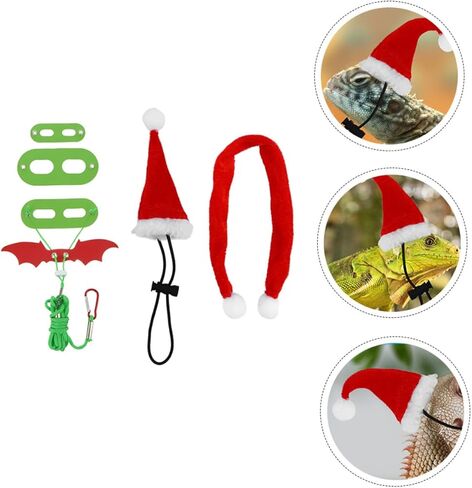 BESPORTBLE Leash and Harness Set with Wing Design, Includes Hat, Scarf, and Traction Rope, Outdoor Reptile Pet Supply for Small Lizards and Bearded Dragons in Kuwait