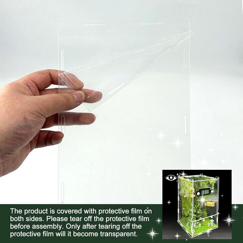 Jumping Spider Enclosure Kit,(Contains All Components) DIY Insects Habitat,Small Reptile Terrarium Glass House Accessories Set,with Temperature and Humidity Detector.5.5“x5.5"x9.5“ (Green) in Kuwait