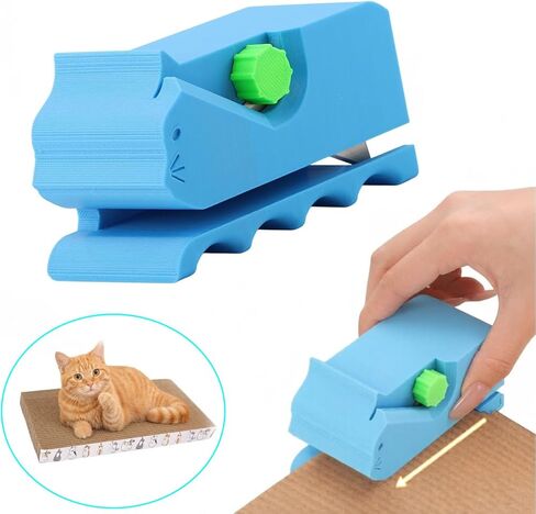 moniko Cardboard Cutter for Cat Scratchers with Blades, 3D Printed Cardboard Strip Cutter Tool for DIY Cat Scratcher Pads, Heavy Duty Cardboard Shredder for Recycled Boxes, Craft Tool for Cat Lovers in Kuwait