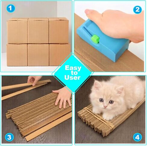 moniko Cardboard Cutter for Cat Scratchers with Blades, 3D Printed Cardboard Strip Cutter Tool for DIY Cat Scratcher Pads, Heavy Duty Cardboard Shredder for Recycled Boxes, Craft Tool for Cat Lovers in Kuwait