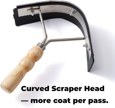 Metal Sweat Scraper for Horses – 2-in-1 Grooming Tool with Rubber Edge and Wooden Handle, Metal Curry Comb for Horses and Cattle, Compact Curved Scraper for Barn, Stable, and Equestrian Care in Kuwait