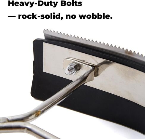 Metal Sweat Scraper for Horses – 2-in-1 Grooming Tool with Rubber Edge and Wooden Handle, Metal Curry Comb for Horses and Cattle, Compact Curved Scraper for Barn, Stable, and Equestrian Care in Kuwait