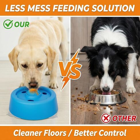 Dog Lick Bowl with Rolling Ball, 2026 Update Slow Feeder Enrichment Toy for Dogs, Interactive Feeding Bowl for Liquid Treats and Bone Broth, for Small, Medium and Large Dogs in Kuwait