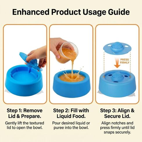 Dog Lick Bowl with Rolling Ball, 2026 Update Slow Feeder Enrichment Toy for Dogs, Interactive Feeding Bowl for Liquid Treats and Bone Broth, for Small, Medium and Large Dogs in Kuwait