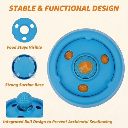 Dog Lick Bowl with Rolling Ball, 2026 Update Slow Feeder Enrichment Toy for Dogs, Interactive Feeding Bowl for Liquid Treats and Bone Broth, for Small, Medium and Large Dogs in Kuwait