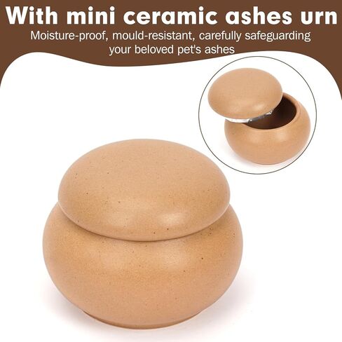 Cat Urn for Ashes with Movable Picture Frame, Wooden Urn Cat Ashes Box Pet Loss Gifts Ashes Casket for Dogs Cats Rabbit Small Pet, 4.72x4.72x6.73 (Walnut Brown, S) in Kuwait