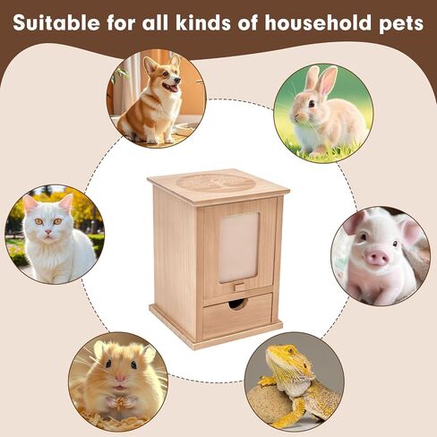 Cat Urn for Ashes with Movable Picture Frame, Wooden Urn Cat Ashes Box Pet Loss Gifts Ashes Casket for Dogs Cats Rabbit Small Pet, 4.72x4.72x6.73 (Walnut Brown, S) in Kuwait