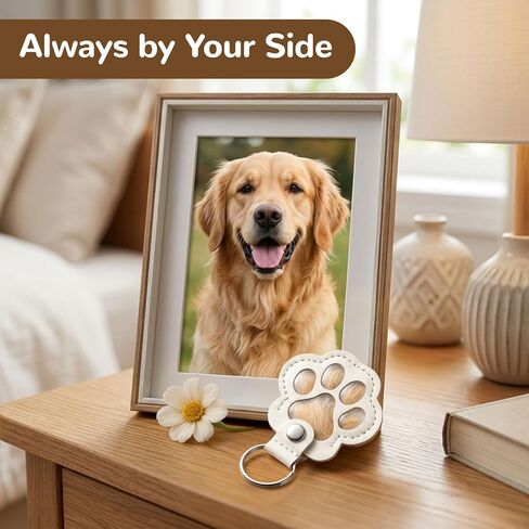 6 Pack Pet Fur Keepsake Keychain, Paw Shaped Leather Cat & Dog Hair Keepsake, Dog Hair Storage Cat Fur Collector Sympathy Memorial Gift for Loss of Pets, Pet Lover Commemorative Keyring in Kuwait