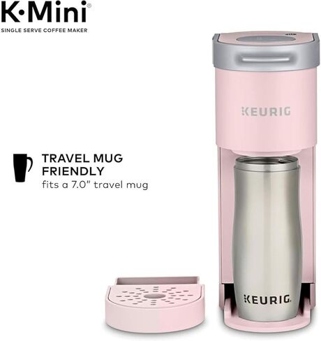 Keurig K-Mini Single Serve Coffee Maker with 6-12Oz Cup Sizes, Quick Brewing, and Removable Drip Tray (Dusty Rose, Renewed) in Kuwait