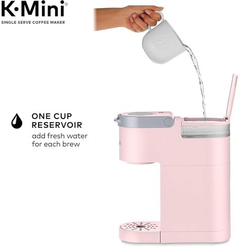 Keurig K-Mini Single Serve Coffee Maker with 6-12Oz Cup Sizes, Quick Brewing, and Removable Drip Tray (Dusty Rose, Renewed) in Kuwait