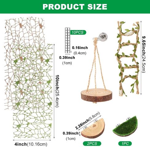 7Pc Spider Habitat Set with Sequined Climbing Webs, Wood Platforms and Bridge in Kuwait