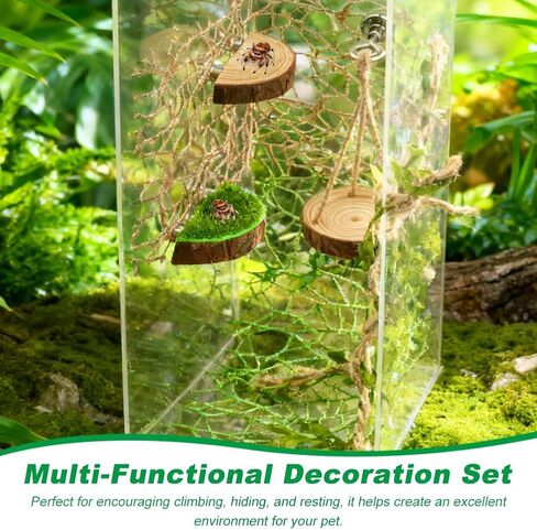 7Pc Spider Habitat Set with Sequined Climbing Webs, Wood Platforms and Bridge in Kuwait
