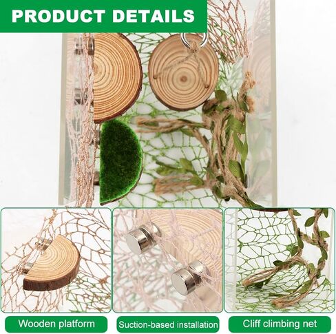 7Pc Spider Habitat Set with Sequined Climbing Webs, Wood Platforms and Bridge in Kuwait