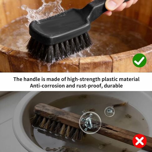 2Pcs Horse Bucket Brush Trough Scrub Water Trough Scrubber with Gloves Durable Plastic Utility Brush Heavy-Duty Non-Slip Handle Cleaning Scrub for Livestock Farm in Kuwait