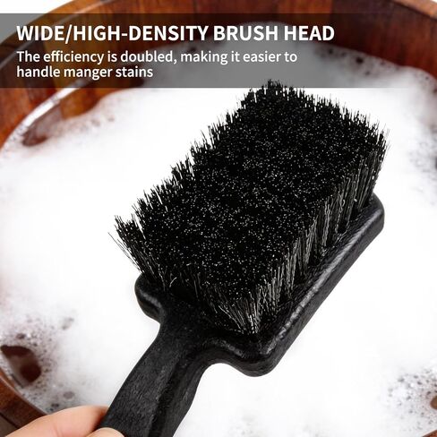 2Pcs Horse Bucket Brush Trough Scrub Water Trough Scrubber with Gloves Durable Plastic Utility Brush Heavy-Duty Non-Slip Handle Cleaning Scrub for Livestock Farm in Kuwait