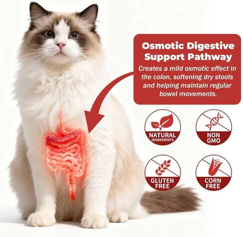 Constipation Relief for Dogs and Cats - Gentle Laxative and Stool Softener with Psyllium - Supports Healthy Bowel Movements, Hairball Relief, and Digestive Comfort - 2 fl oz (60 ml) in Kuwait