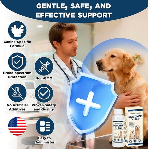 lvermect for Dogs, Dewomax Liquid Digestive Support, Broad Spectrum Formula for Puppies & Adult Dogs – Supports Gut Balance, Internal Cleanse & Canine Wellness – 3.5 oz (100mL) in Kuwait