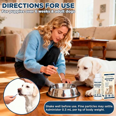 lvermect for Dogs, Dewomax Liquid Digestive Support, Broad Spectrum Formula for Puppies & Adult Dogs – Supports Gut Balance, Internal Cleanse & Canine Wellness – 3.5 oz (100mL) in Kuwait