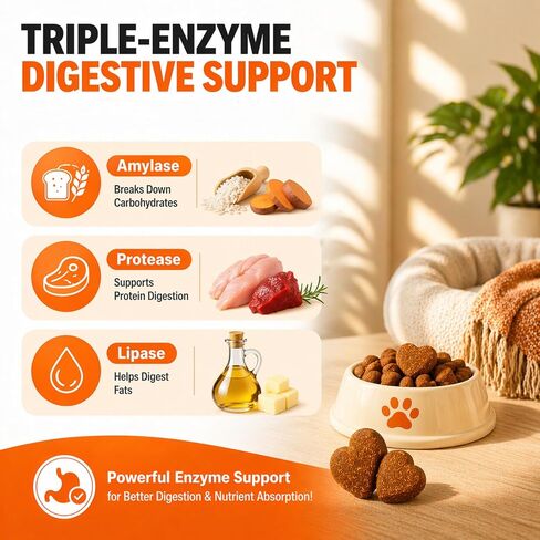 Pancreatic Enzymes for Dogs – 10X Pancreatin Digestive Enzyme Chews for EPI Support, Supports Digestive Stress, Pancreatic Issues & Healthy Weight Management – 150 Chews in Kuwait