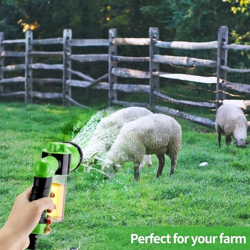 2 Pcs Hose Nozzle with Soap Dispenser, Rubber Comb Brush, and Spray Foamer for Pet Showering - Outdoor Bathing Sprayer Bottle (Green) in Kuwait