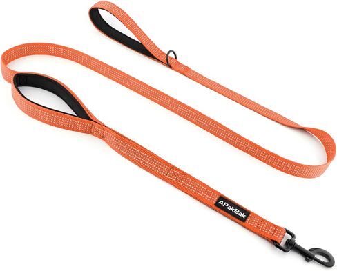 Double Handle Dog Leash 6 FT Reflective 2 Handle Traffic Lead with Padded Grip, Heavy Duty Nylon Leash for Walking Training, for Small Medium Large Dogs, Ranger Green in Saudi Arabia