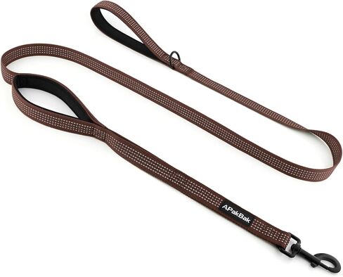 Double Handle Dog Leash 6 FT Reflective 2 Handle Traffic Lead with Padded Grip, Heavy Duty Nylon Leash for Walking Training, for Small Medium Large Dogs, Ranger Green in Saudi Arabia