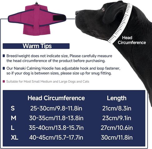 Nanaki Dog Ear Muffs For Fireworks & Thunderstorm, Soft Dog Ear Covers For Bath Grooming, Head Wrap For Ear Hematoma for Vet Visit, Adjustable Quiet Ears for Dogs Noise Protection for Vacuum, Purple L in Saudi Arabia