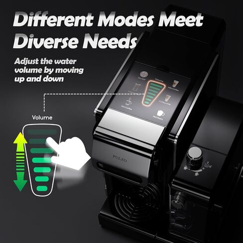 PULZO Espresso Machine with Integrated Automatic Milk Frother, capsule coffee maker for K*cup capsule/Ne*s Original/coffee powder, One Touch Latte & Cappuccino in Kuwait