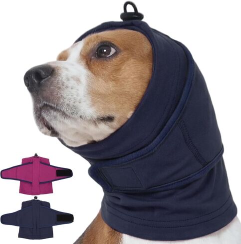 Nanaki Dog Ear Muffs For Fireworks & Thunderstorm, Soft Dog Ear Covers For Bath Grooming, Head Wrap For Ear Hematoma for Vet Visit, Adjustable Quiet Ears for Dogs Noise Protection for Vacuum, Purple L in Kuwait