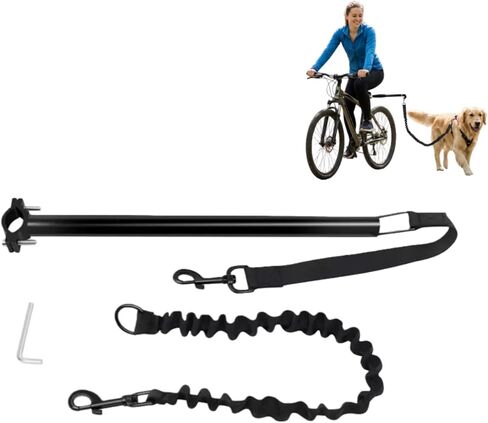 Dog Bike Leash, Hands-Free Pet Leash with Adjustable Seat Lock, Spring Attachment for Bicycle Riding (Quick Connect) in Saudi Arabia
