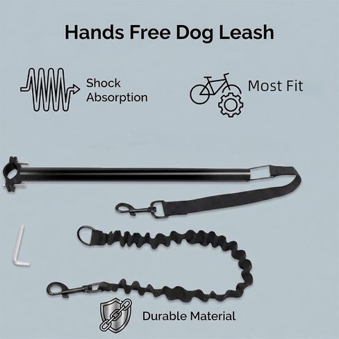 Dog Bike Leash, Hands-Free Pet Leash with Adjustable Seat Lock, Spring Attachment for Bicycle Riding (Quick Connect) in Saudi Arabia