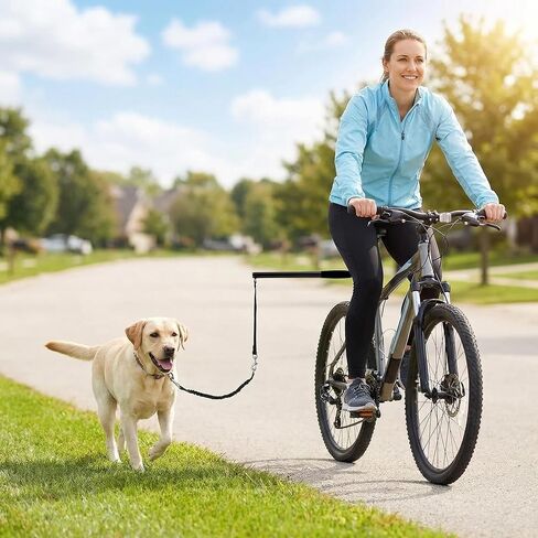 Dog Bike Leash, Hands-Free Pet Leash with Adjustable Seat Lock, Spring Attachment for Bicycle Riding (Quick Connect) in Saudi Arabia