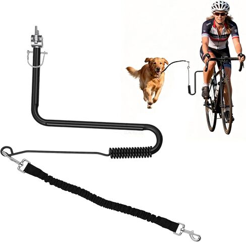 Dog Bike Leash, Hands Free Dogs Bike Attachment, Bike Riding Dog Hands Leash for Exerciser Training, Jogging, Cycling and Outdoor, Reflective Design & Shock Absorbing Elastic Rope in Kuwait