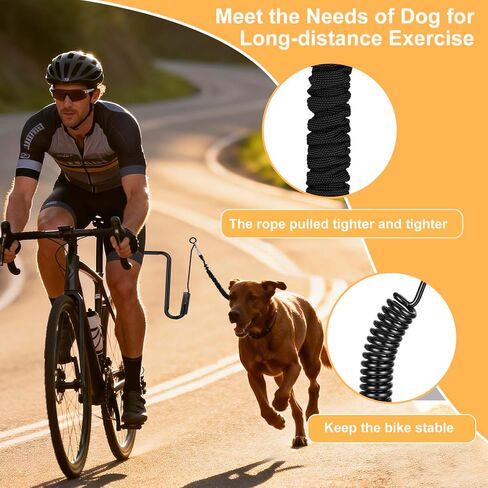 Dog Bike Leash, Hands Free Dogs Bike Attachment, Bike Riding Dog Hands Leash for Exerciser Training, Jogging, Cycling and Outdoor, Reflective Design & Shock Absorbing Elastic Rope in Kuwait