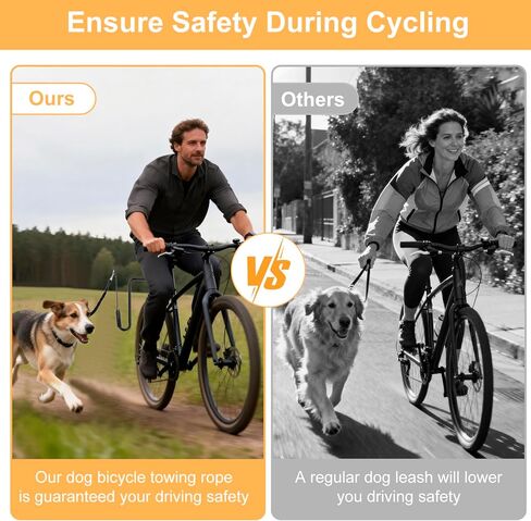 Dog Bike Leash, Hands Free Dogs Bike Attachment, Bike Riding Dog Hands Leash for Exerciser Training, Jogging, Cycling and Outdoor, Reflective Design & Shock Absorbing Elastic Rope in Kuwait