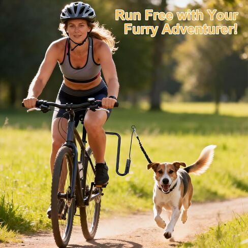 Dog Bike Leash, Hands Free Dogs Bike Attachment, Bike Riding Dog Hands Leash for Exerciser Training, Jogging, Cycling and Outdoor, Reflective Design & Shock Absorbing Elastic Rope in Kuwait