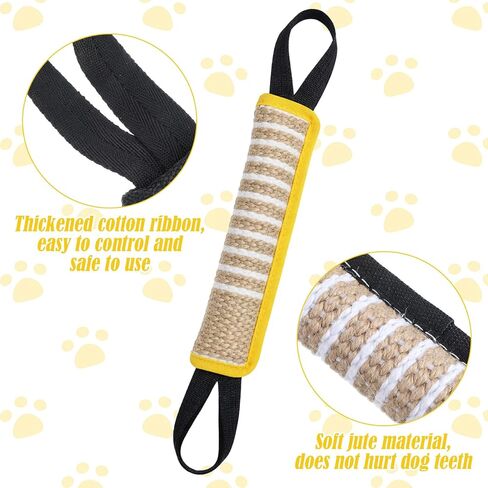 4 Pcs Dog Tug Toys, Dog Bite Jute Pillow Pull Toy with 2 Strong Handles, Tug of War Interactive Play Puppy Training Equipment for Puppy to Medium Dog, Lasting Training Pull Rope in Kuwait