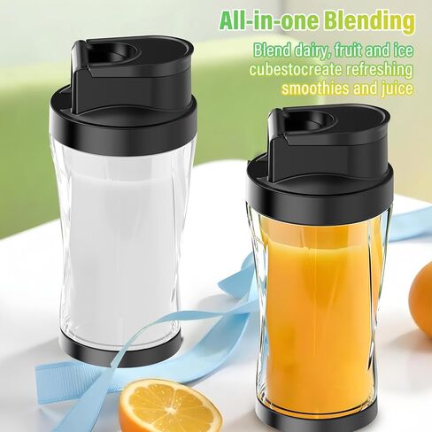 خلاط محمول، خلاط شخصي بقدرة 360 وات للمخفوقات والعصائر للمطبخ، كوب عصارة للسفر خالٍ من مادة BPA سعة 24 أونصة وغطاء مع 6 شفرات، عصارة محمولة ذاتية التنظيف للمطبخ/السفر/صالة الألعاب الرياضية، أسود in Kuwait