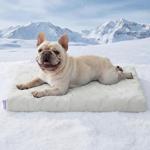 LE SURE Cooling Dog Bed Medium Size Dog, Q-Max>0.5 Cooling Mat with Removable Washable Cover, Breathable Orthopedic Egg Crate Foam Summer Pad for Active/Long-Haired/Senior Pets/Cats/Puppy, 29x18 Inch in Saudi Arabia