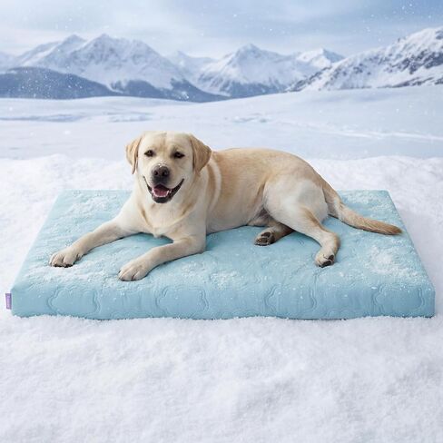LE SURE Cooling Dog Bed Medium Size Dog, Q-Max>0.5 Cooling Mat with Removable Washable Cover, Breathable Orthopedic Egg Crate Foam Summer Pad for Active/Long-Haired/Senior Pets/Cats/Puppy, 29x18 Inch in Saudi Arabia