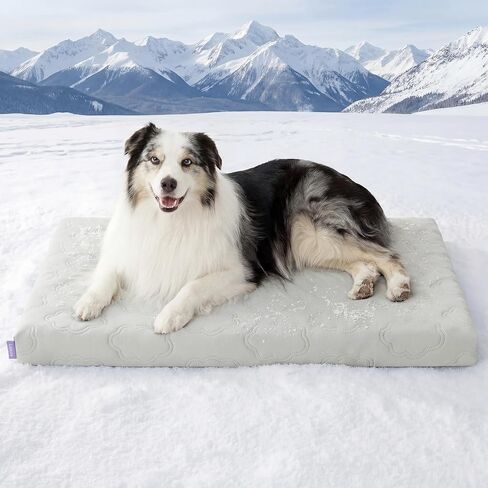LE SURE Cooling Dog Bed Medium Size Dog, Q-Max>0.5 Cooling Mat with Removable Washable Cover, Breathable Orthopedic Egg Crate Foam Summer Pad for Active/Long-Haired/Senior Pets/Cats/Puppy, 29x18 Inch in Saudi Arabia
